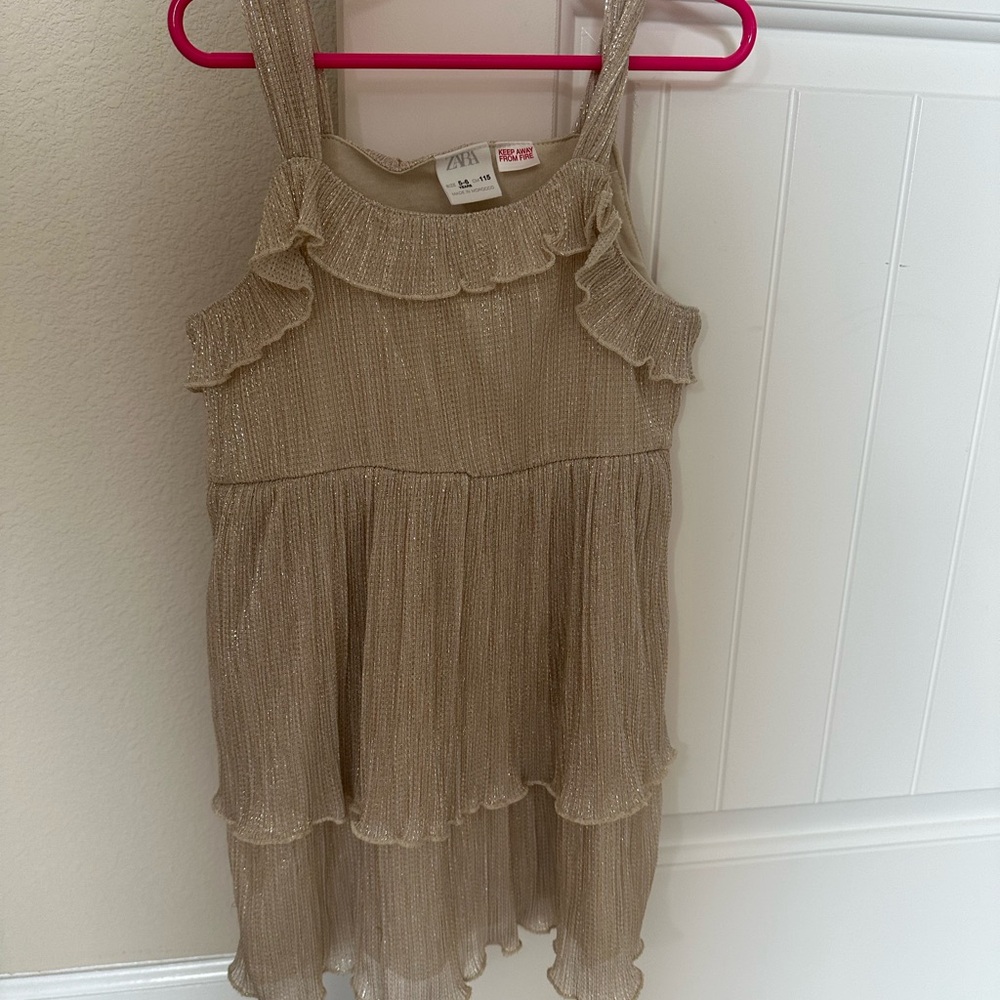 Zara Kids Gold Ruffle Dress